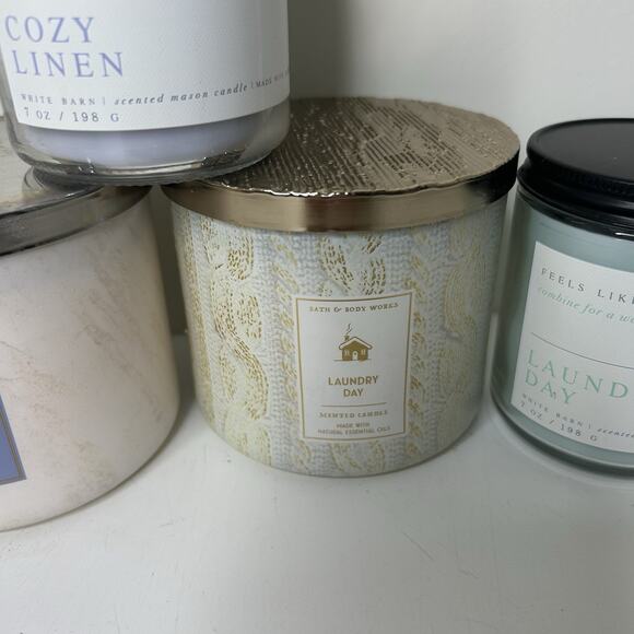 Bath & Body Works Laundry Day Cost Linen Sheets 3 Wick & Single Wick Lot Of 5 - Picture 4 of 10